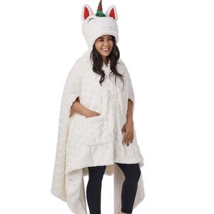 NWT Members Mark UNICORN Cozy Critter Wrap Super Soft Faux Fur Adult Sz OSFM